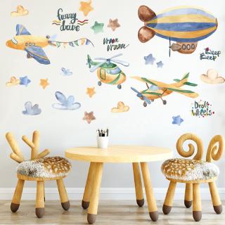 【Zooyoo】สติ๊กเกอร์ติดผนัง  Cartoon childrens room plane decorative wall stickers
