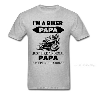 เสื้อยืดวินเทจเสื้อยืดผ้าฝ้าย พิมพ์ลาย Biker Papa Cooler Father แฟชั่นฤดูร้อน สําหรับผู้ชาย JLecka25NOdfdi14S-5XL