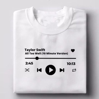 Wf เสื้อยืดแขนสั้น คอกลม พิมพ์ลาย Taylor Swift Music Player แฟชั่นสําหรับผู้หญิง และผู้ชาย