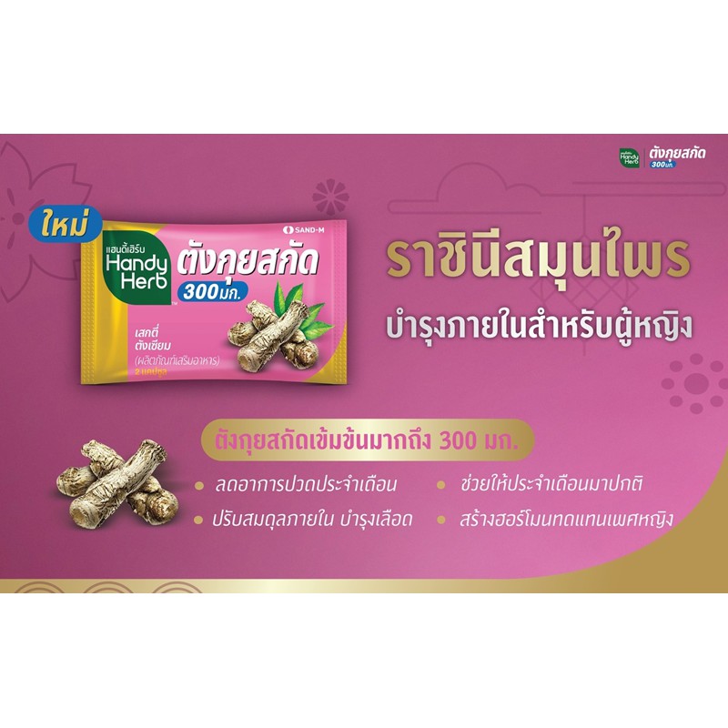 ภาพสินค้าHandy Herb แฮนดี้เฮิร์บ ตังกุยสกัด สมุนไพร ลดอาการปวดประจำเดือน บำรุงสุขภาพภายในสตรี จากร้าน pairyhealthyshop บน Shopee ภาพที่ 2