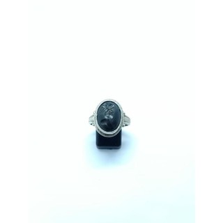 แหวนหินอาเกตดำ ขนาดไซส์ 61.4 แหวนเงินแท้ แหวนแกะสลักเปอร์เซียโบราณ แหวน antique แหวนหินมงคล แหวนนำโชค