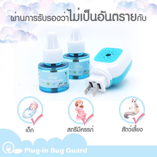 ส่งฟรีkerry-ยากันยุงเด็ก-ยากันยุง-plug-in-bug-guard-ยากันยุงแบบเสียบปลั๊ก