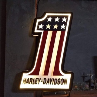 ป้ายไฟวินเทจ(เลข 1 harley) แต่งบ้าน แต่งร้าน สวยๆ