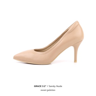 cakesSweet Palettes รองเท้าหนังแกะ Grace 3.2 inch Sandy Nude