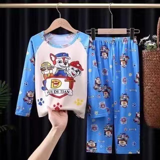 ใหม่-ชุดนอนเด็กแขนยาวลายการ์ตูนพร้อมส่ง100cm-140cm-นื้อผ้านิ่มใส่สบาย