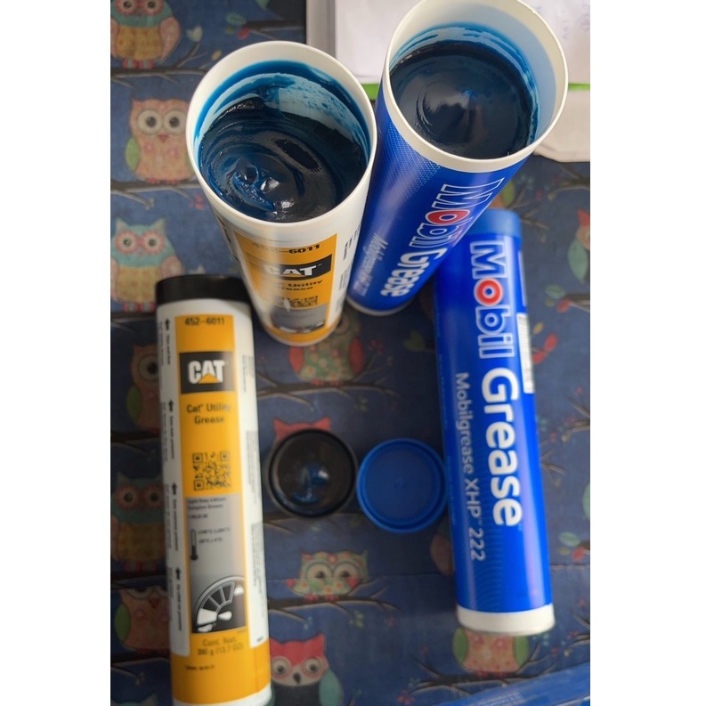 จารบีหลอดmobil-mobilgrease-xhp222-และจารบี-cat-ขนาด390กรัม-lithium-complex-grease-2-multi-purpose-grease