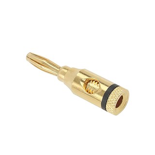1 ชิ้น หัวต่อสายสัญญาณ สีดำ Gold Plated Speaker Banana Plugs – Open Screw Type, for Speaker Wire, Home Theater