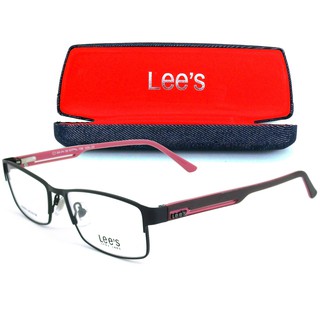 Lees แว่นตา รุ่น LS 50578 C-23 สีดำขาชมพู กรอบแว่นตา ( สำหรับตัดเลนส์ ) วัสดุ สแตนเลสสตีล หรือเหล็กกล้าไร้สนิม ขาสปริง