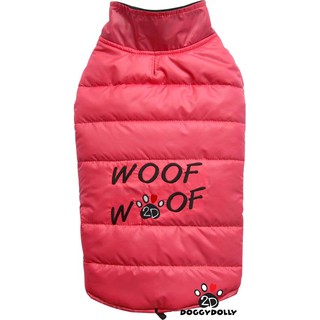 Pet cloths -Doggydolly  เสื้อผ้าแฟชั่น สัตว์เลี้ยง  หมาแมว กันหนาว แจ็คเก็ต แขนกุด สีชมพู ขนาดไซส์ 1-9 โล  winter -W380