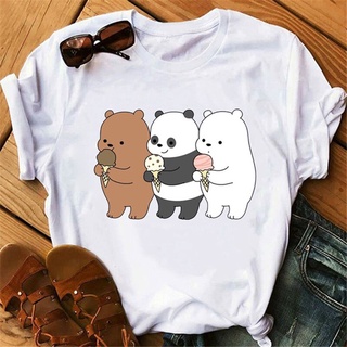 Maycaur ใหม่ Kawaii Bears ผู้หญิง T เสื้อการ์ตูนกราฟิกพิมพ์ Tees น่ารักเสื้อยืดสีขาวแขนสั้นเสื้อลำลอง Vogue T เสื้อ