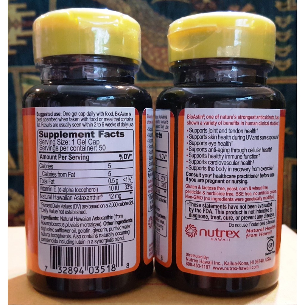 ภาพสินค้า**พร้อมส่ง** Nutrex Bioastin (ไบโอแอสติน) Hawaiian Astaxanthin 12mg 50/ 75/ 120เม็ด (softgel) สาหร่ายแดง จากอเมริกา จากร้าน healthyforfam บน Shopee ภาพที่ 5