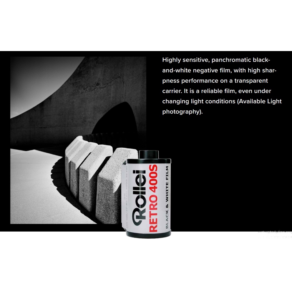 ภาพหน้าปกสินค้าฟิล์มขาวดำ Rollei Retro 400s 35mm 135-36 ฟิล์มถ่ายรูป 135 ฟิล์ม ขาวดำ black and white film จากร้าน blkfilm บน Shopee