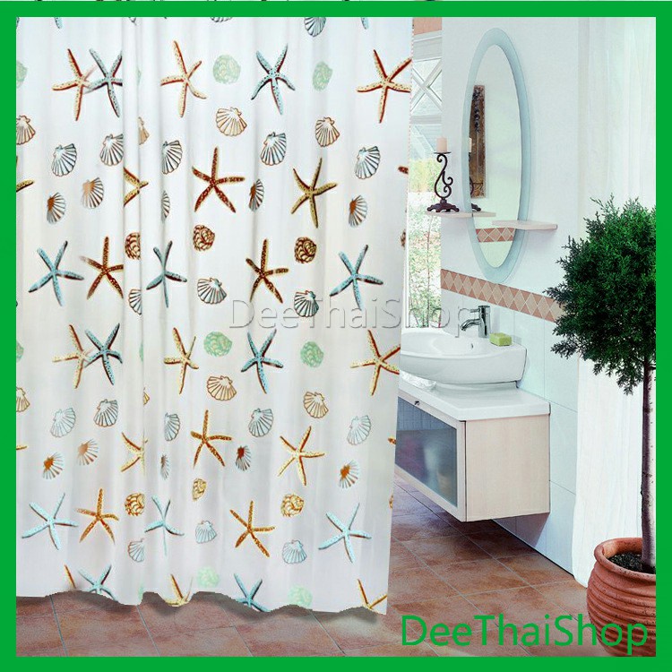 deethai-ม่านกั้นห้องน้ำ-ม่านกันน้ำ-ม่านพลาสติก-ม่านกันน้ำ-shower-curtain