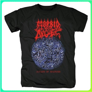 เสื้อยืดผ้าฝ้ายพิมพ์ลายเสื้อยืดคอกลม ผ้าฝ้าย พิมพ์ลายหัวกะโหลก Morbid Angel Rock 3D สไตล์เกาหลี ของขวัญวันพ่อ