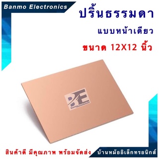 ปริ้นอเนกประสงค์ PCB Board แผ่นปริ้น ธรรมดา 1 หน้า ขนาด 12X12 นิ้ว สำหรับงานทำแผ่นวงจรอิเล็คทรอนิกส์ (PCB) PCB-12X12INCH