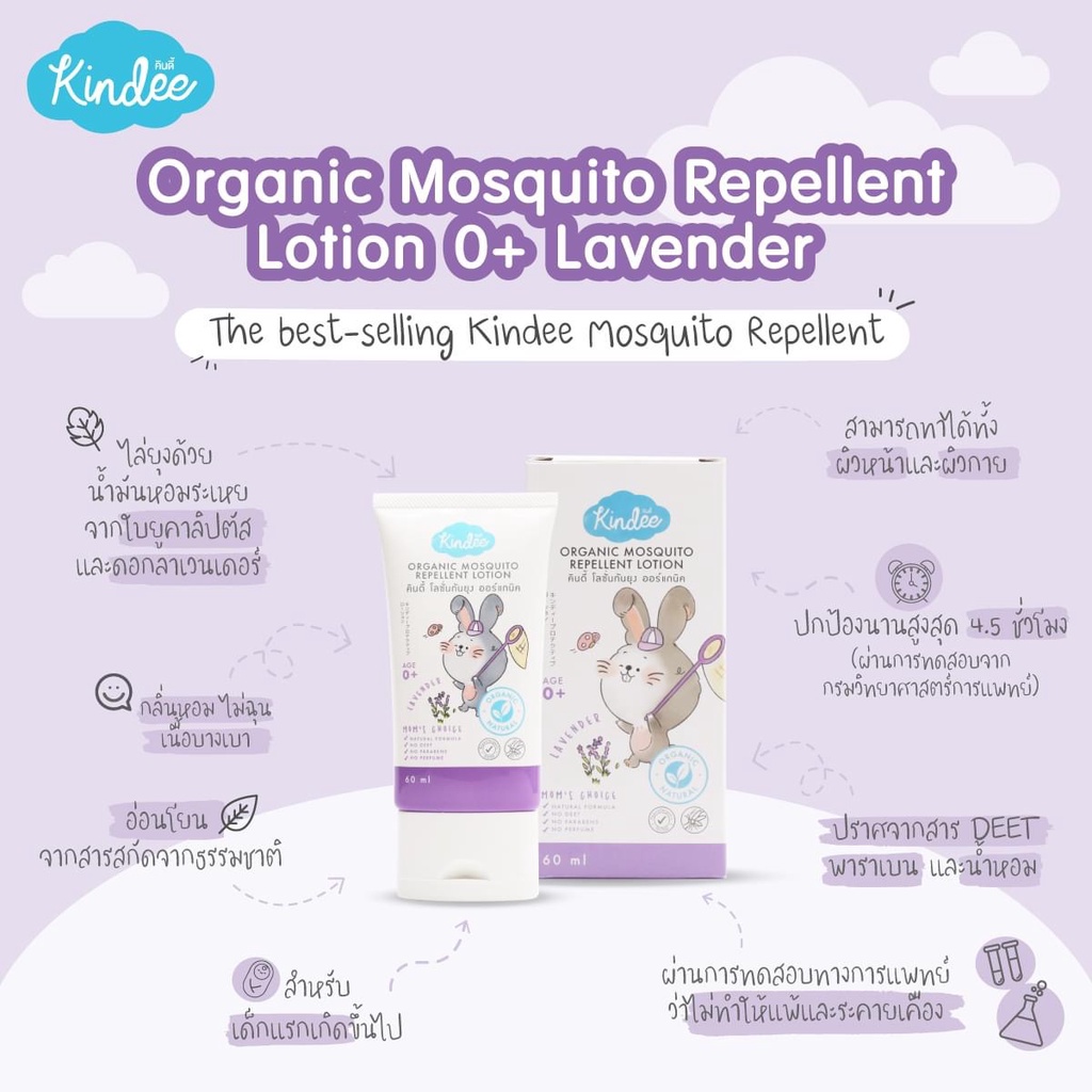 60ml-80ml-โลชั่นกันยุงเด็ก-ออร์แกนิค-คินดี้-kindee-organic-mosquito-repellent-lotion-เด็ก-0-เดือน-kin
