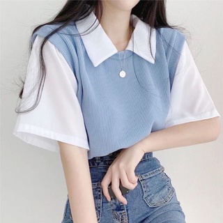 เสื้อโปโลแขนสั้น คอปก ทรงหลวม เข้ากับทุกการแต่งกาย แฟชั่นฤดูร้อน สําหรับผู้หญิง 2022