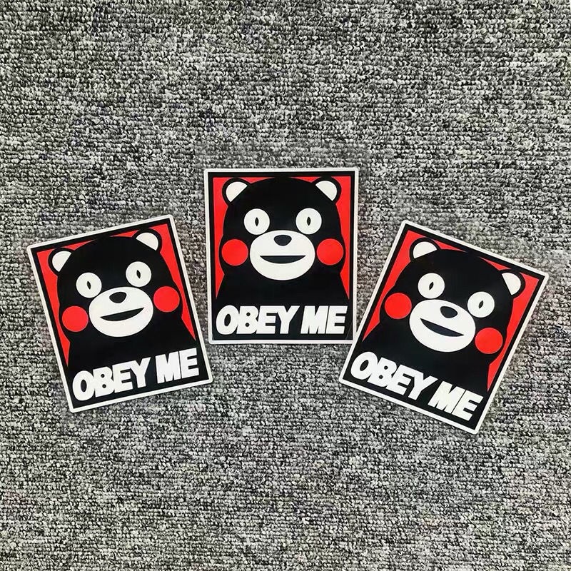 สติกเกอร์-กันน้ํา-กันแดด-ลายการ์ตูน-kumamon-obey-me-obey-my-car-สําหรับติดตกแต่งรถยนต์