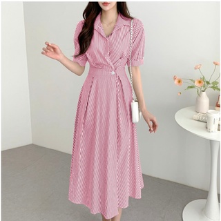 As FASHION MIDI DRES ใหม่ล่าสุด ผู้หญิง เกาหลี สบาย ๆ - DRES คริสต์มาส