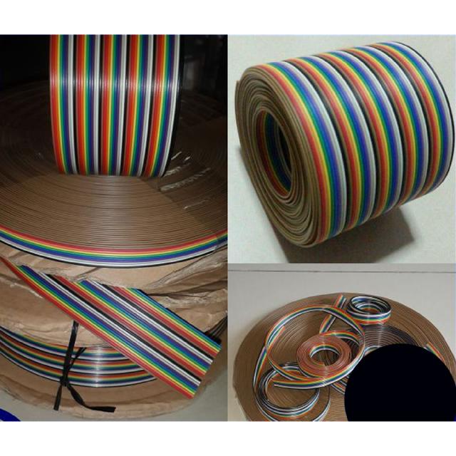 (แบ่งขายเป็นเมตร) สายแพ 10-64C สีรุ้ง Ribbon flat cable rainbow สายแพร สายไฟ สายมัลติคอร์