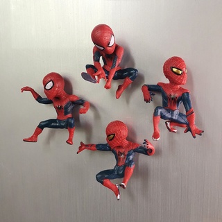 4 Pcs Marvels Spider-Man ตู้เย็นแม่เหล็กเครื่องประดับของเล่น 3D Ref ตกแต่งสติกเกอร์ข้อความ
