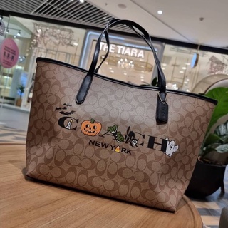 COACH 5714 CITY TOTE IN SIGNATURE CANVAS WITH HALLOWEENN
