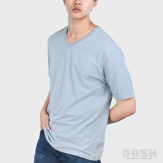 DOSH BASIC-T SHIRTS เสื้อยืดคอวี สีฟ้า FUMT5002-LB