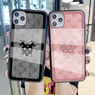 เคสป้องกันโทรศัพท์มือถือกระจก แบบแข็ง ลายมิกกี้เมาส์ สําหรับ OPPO A74 A95 A54 4G A93 A55 A53S 5G A73 A9 A5 2020 5G A52 A72 A92 A94