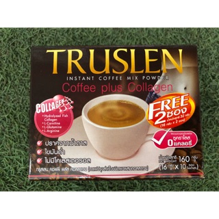 ☕️แถมฟรี 2 ซอง☕️Truslen Coffee Plus Collagen หุ่นสวย ผิวใส (1 กล่องมี 10 ซอง)