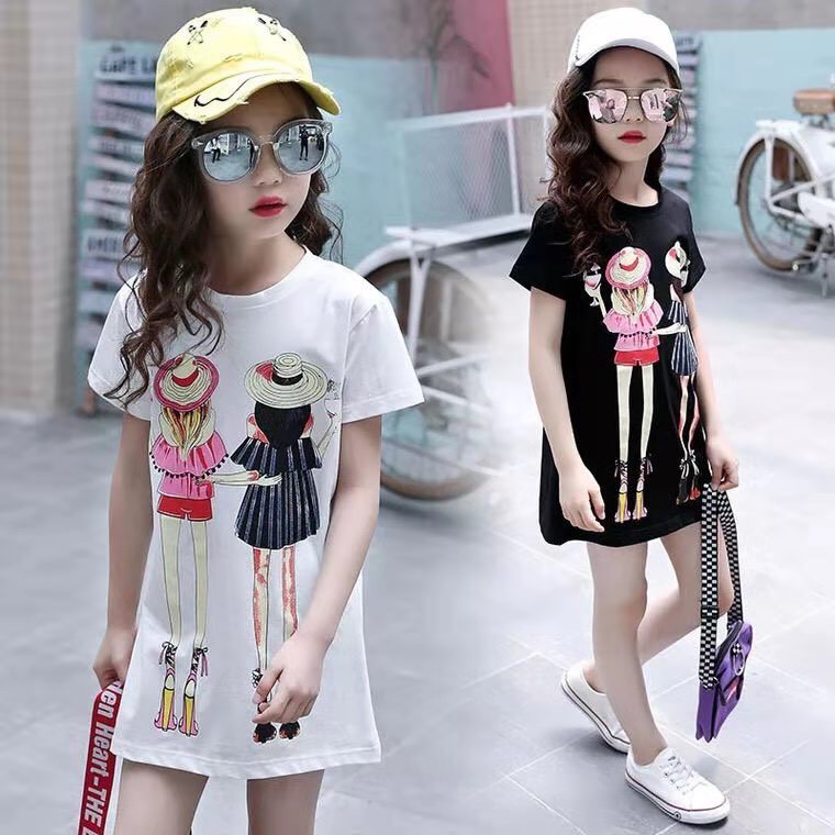 bykidsเสื้อผ้าเด็กแนวใหม่2021สไตส์เกาหลีเสื้อเดรส-กระโปรงลายน่ารักน่าใส่