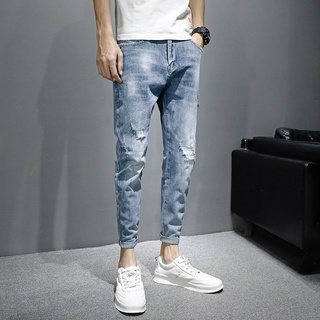 56MEN Jeans Men New Style jeans pants for men 9008 กางเกงยีนส์ชาย เกาหลี เอวยืด เกงยีนส์ผู้ชาย กางเกงยีนชาย ถูกๆ ขาเดฟ