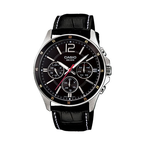 ภาพหน้าปกสินค้าCasio นาฬิกาผู้ชาย สายหนังสีดำ Gent sport รุ่น MTP-1374L,MTP-1374L-1A,MTP-1374L-1AVDF จากร้าน mstime บน Shopee