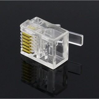 (1ชิ้น) Modular Plug แจ็ค,RJ11 Connector 6 Pin ใช้กับไมค์ yaesu 7800/7900/8900 MH-48 / MH-42