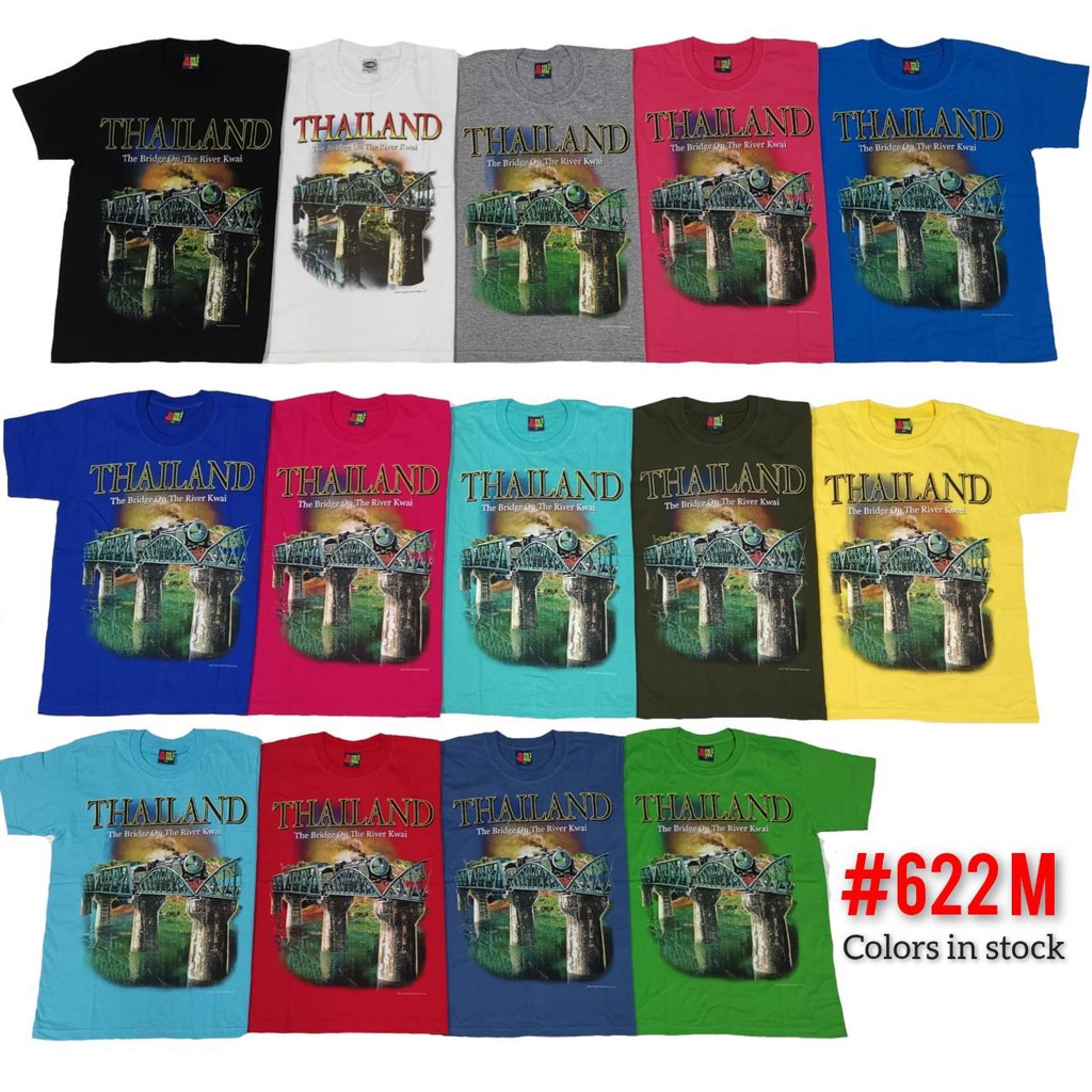 เสื้อยืดสีดำอินเทรนด์เสื้อยืดไทยแลนด์-เสื้อจังหวัดกาญ-no-622-souvenir-t-shirt-thailand-ของฝากต่างชาติ-เสื้อบิ๊กไซร์-เสื้