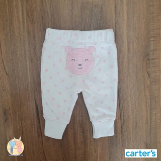 กางเกงขายาว ลายจุด หมี สีขาว แบรนด์ Carters ของใหม่