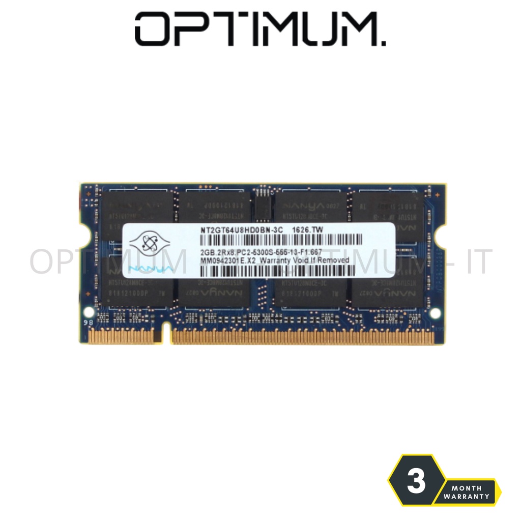 [Refurbished] แรมแล็ปท็อป Nanya 2GB DDR2 800MHz PC2-6400 (รับประกัน 3M