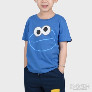 DOSH KIDS:UNISEX T-SHIRTSเสื้อยืด เด็กหญิงและเด็กชาย 4-12ปี สีฟ้า พิมพ์ลาย SESAME STREET รุ่นDSEBT5026-BU