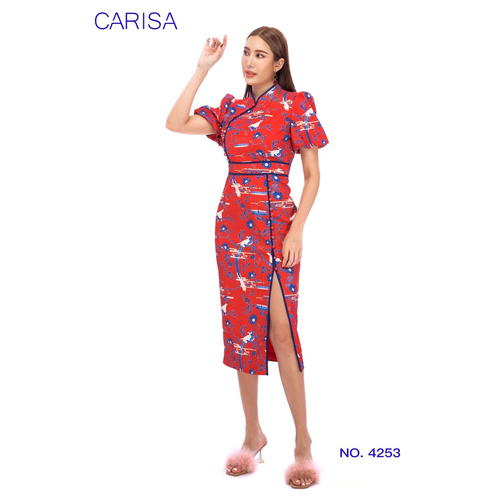 carisa-กี่เพ้า-ชุดเดรส-ชุดจีน-ลายดอกไม้-น้องนก-สีสวย-4253