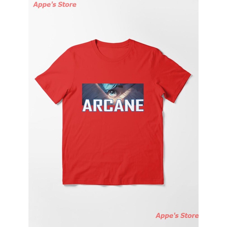 league-of-legends-arcane-arcane-league-legends-essential-t-shirt-เกมจลาจล-เสื้อยืดพิมพ์ลาย-เสื้อยืดคู่รัก