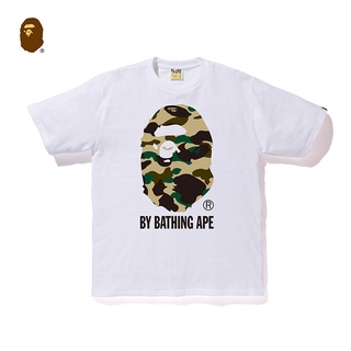 HH BAPE Mens Wear Classic Camouflage Ape Remembrance Characters Short-sleeved T T-shirt เสื้อยืดผ้าฝ้าย