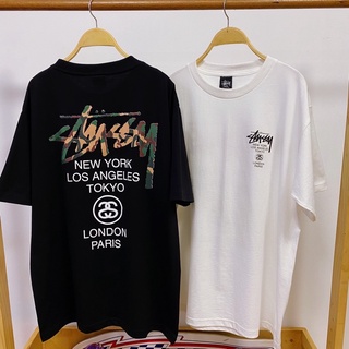 T-shirt  เสื้อยืดคอกลม stussy ลายทหารS-5XL