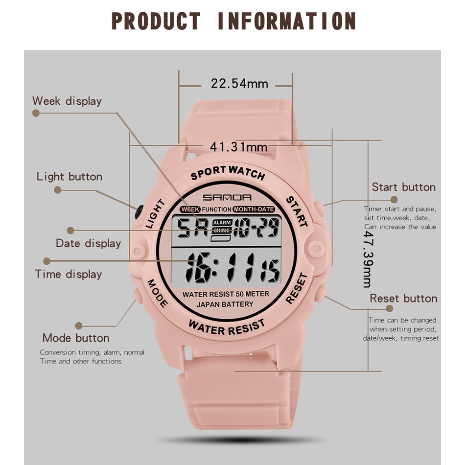 sanda-แบรนด์แฟชั่นกีฬานาฬิกาผู้หญิง-led-ว่ายน้ำดิจิตอลนาฬิกาผู้หญิงนาฬิกาปลุกนาฬิกาจับเวลาสุภาพสตรีclock