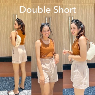 กางเกงเอวสูงขาสั้น double short