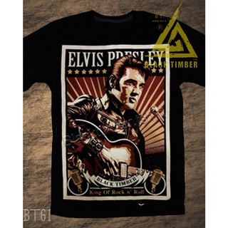 เสื้อยืดวงดนตรีBT 61 Elvis Presley เสื้อยืด สีดำ BT Black Timber T-Shirt ผ้าคอตตอน สกรีนลายแน่น S M L XL XXLall size