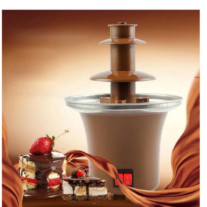 พร้อมส่ง-เครื่องทำนำพุช็อคโกแลตขนาดเล็ก-chocolate-fountain-machine-เครื่องทำช็อคโกแลตฟองดู3ชั้นขนาดเล็ก-พร้อมส่ง