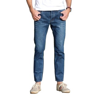 สินค้า Golden Zebra Jeans กางเกงยีนส์ขากระบอกเล็กฟอกจัสตินริมแดงไซส์เล็กไซส์ใหญ่ (ไซต์ 28-40)