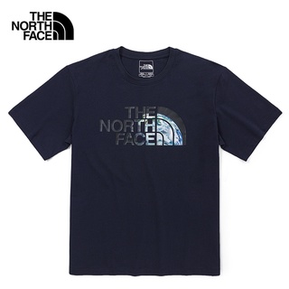 แขนสั้นโอเวอร์ไซส์เสื้อยืดอินเทรนด์ผู้ชายอินเทรนด์ผู้หญิงTHE NORTH FACE S/S EARTH DAY TEE -AP AVIATOR NAVY เสื้อยืดแขนสั