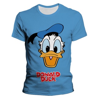 เสื้อยืดแขนสั้นลําลอง พิมพ์ลายอนิเมะ ดอกเดซี่ Donald Duck แฟชั่นฤดูร้อน สําหรับผู้ชาย และผู้หญิง