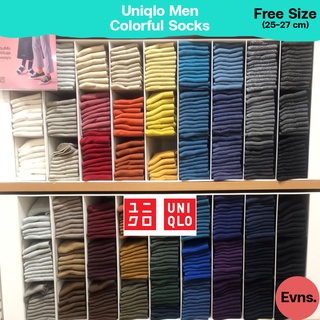 [Evns] Uniqlo Colorful Socks ถุงเท้า ผู้ชาย กว่า 50 สี ขนาด 25-27 cm