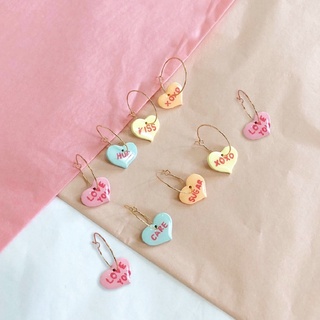 Valentine collection | Heart candy hoop earrings